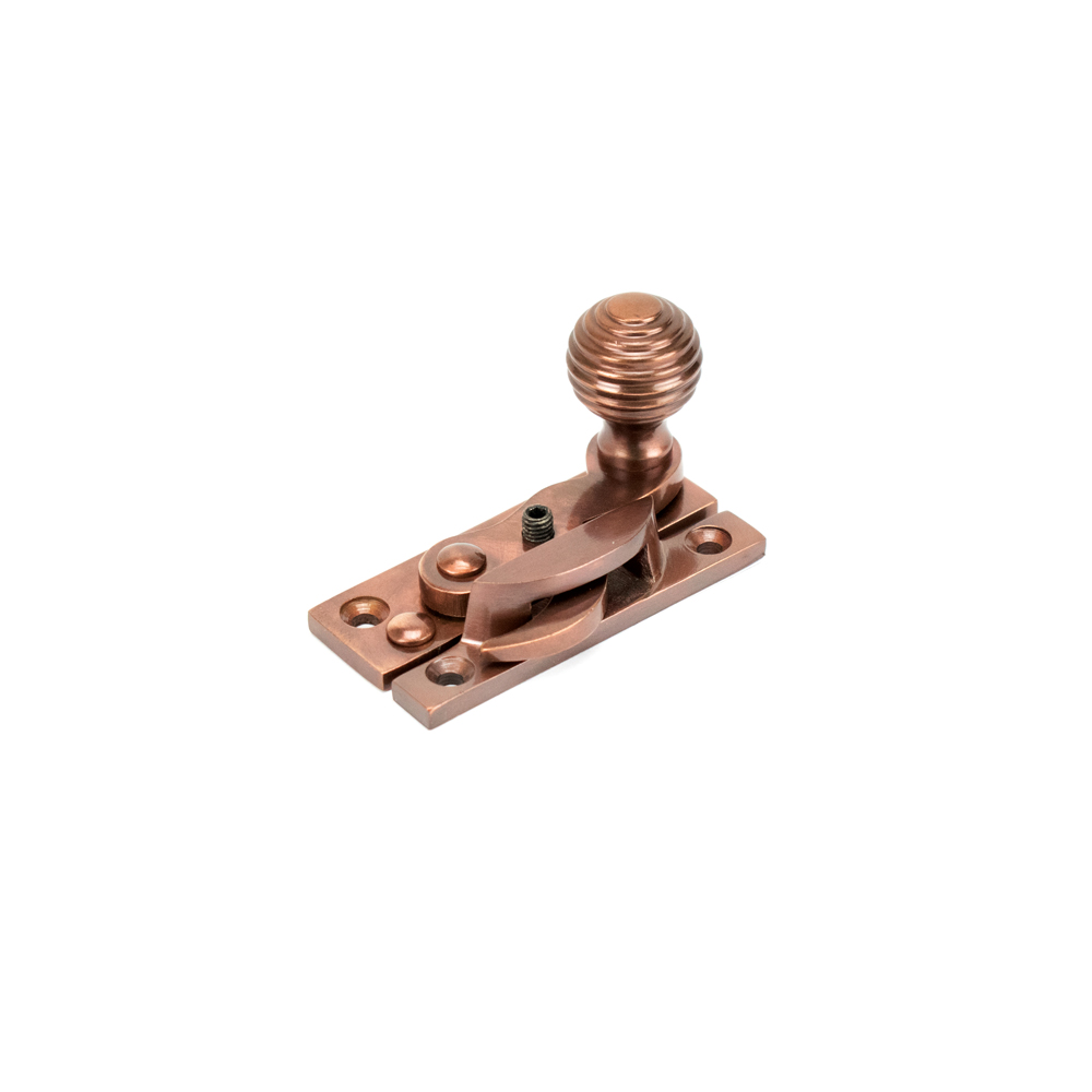 Sash Heritage Claw Fastener with Reeded Knob (Locking) - Bronze